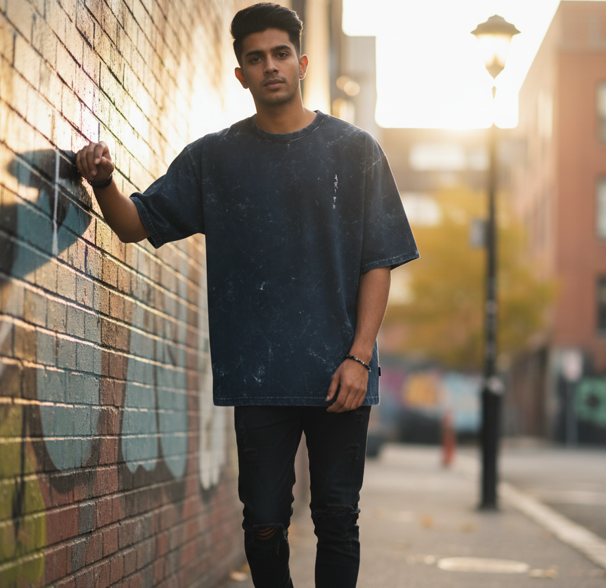 Solo leveling Acid Washed Oversized Tee