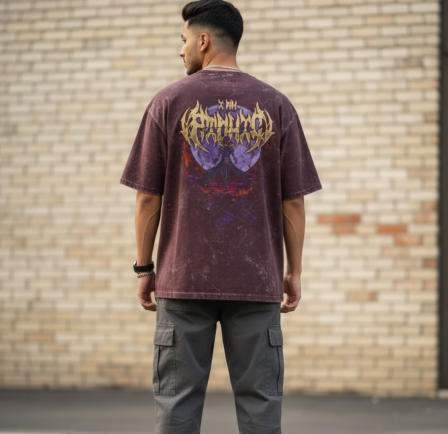 Shadow Acid Washed Oversized Tee