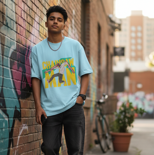 Chain saw pastel Unisex Oversized Classic T-Shirt