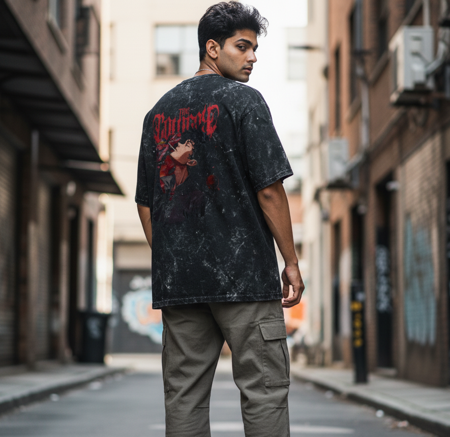 STYLIZE Acid Washed Oversized Tee