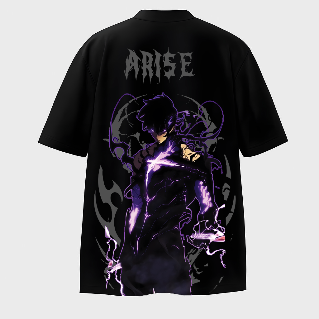 Solo leveling Arise again Reflective oversize drop shoulder t shirt
