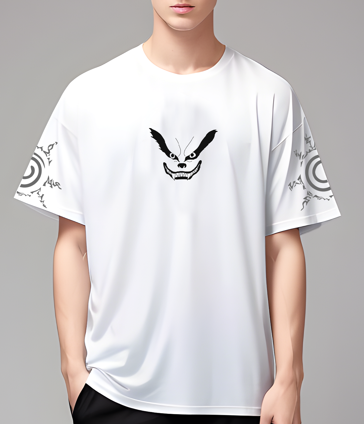 9 tails Reflective oversize drop shoulder t shirt